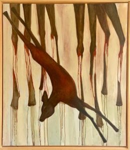 Stijve poten van verdriet. olieverf op doek 95x110 cm